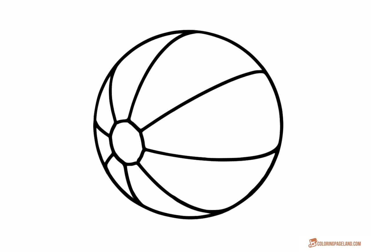 Classic beach ball coloring picture