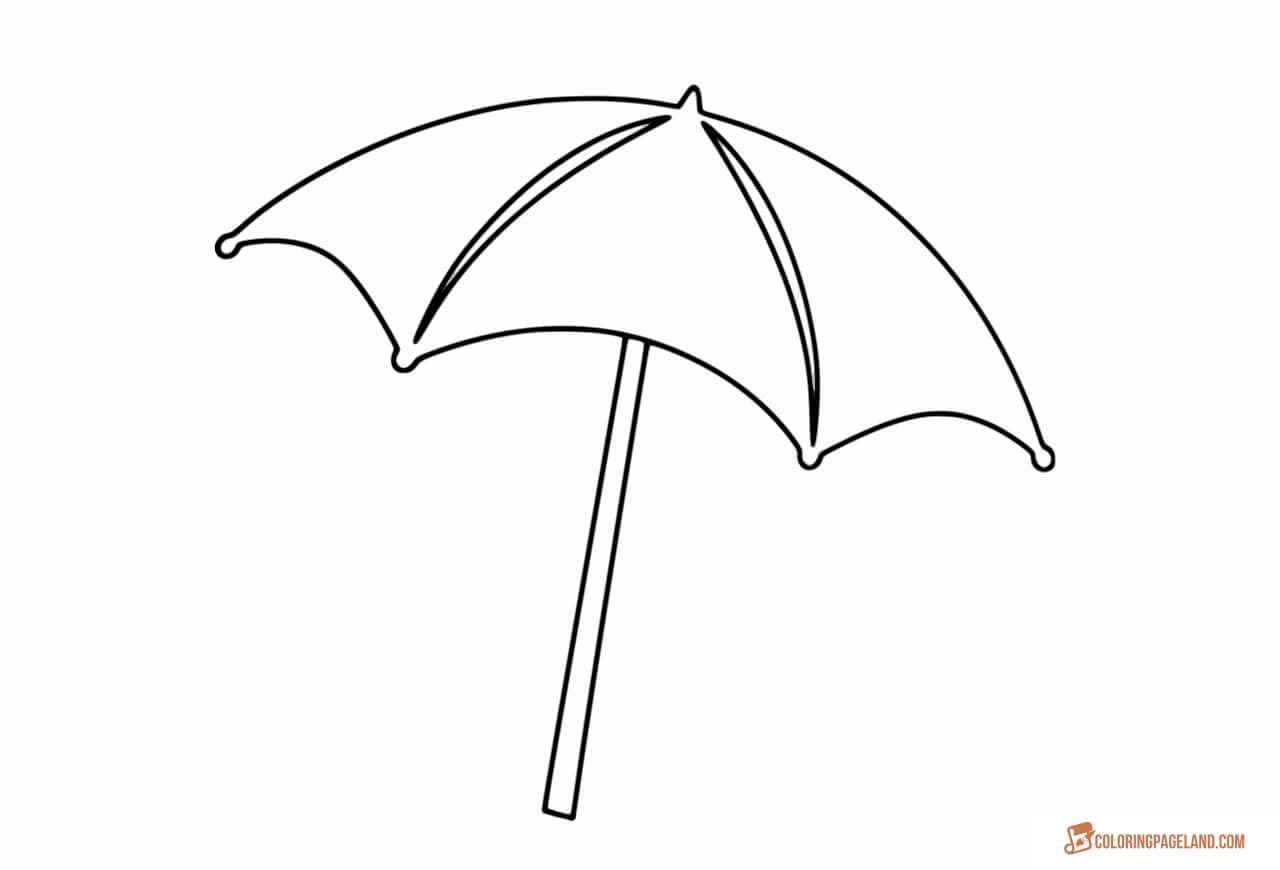 Simple beach umbrella coloring page