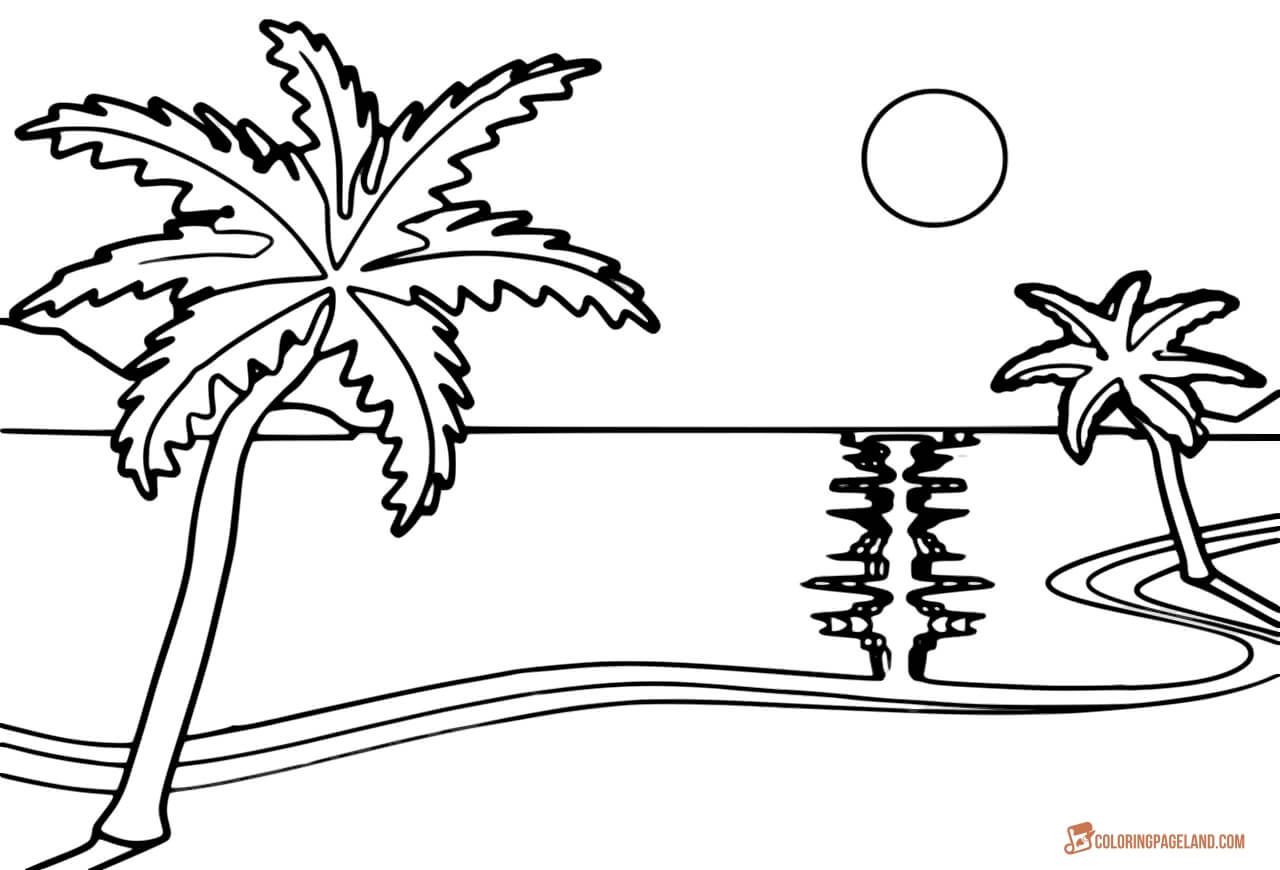 Beach Themed Coloring Sheets