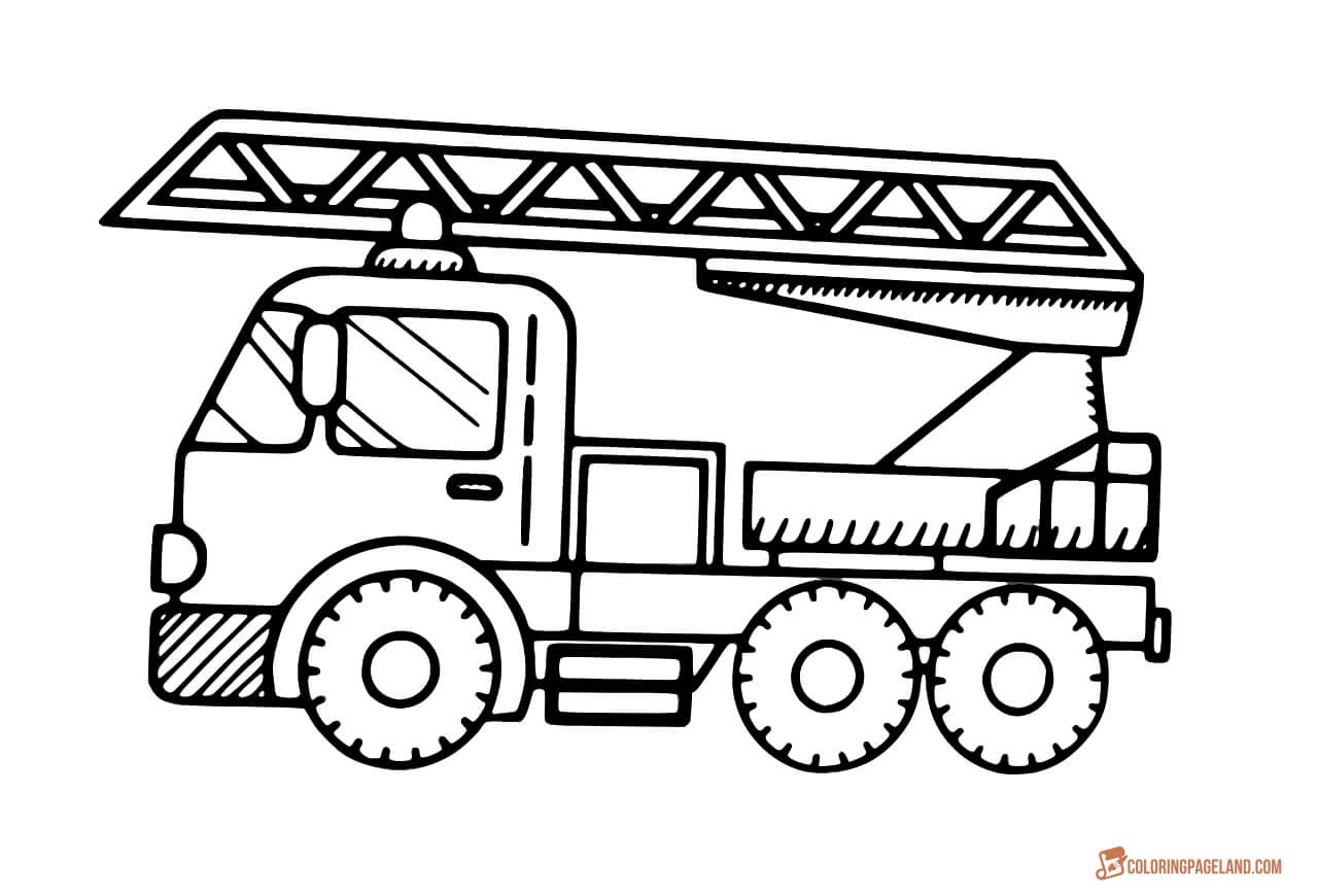 Simple fire engine coloring sheet
