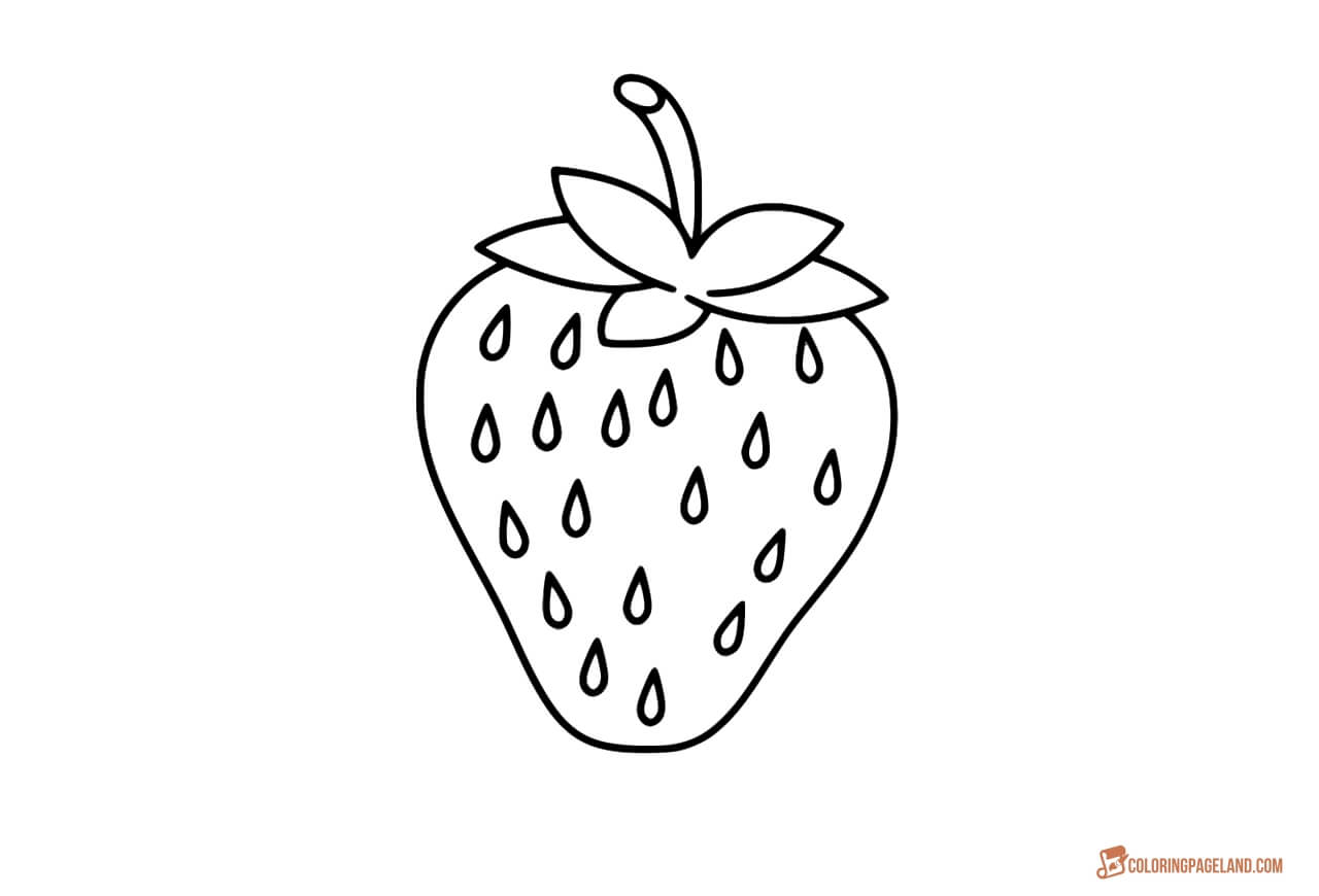 Strawberry easy bw template 1